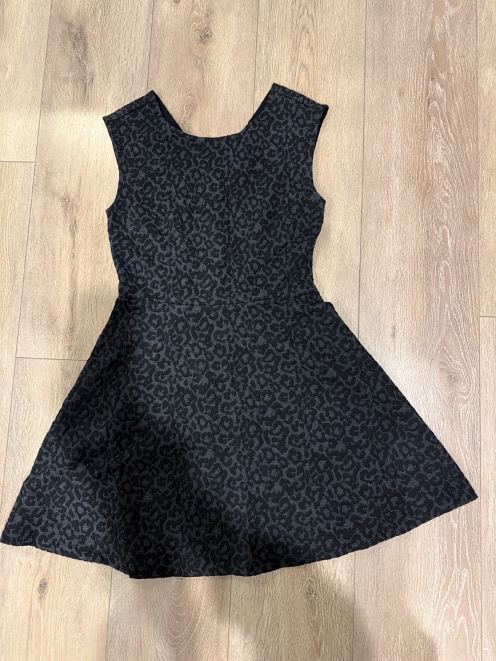 LOFT Black Jacquard Scoop Neck Dress